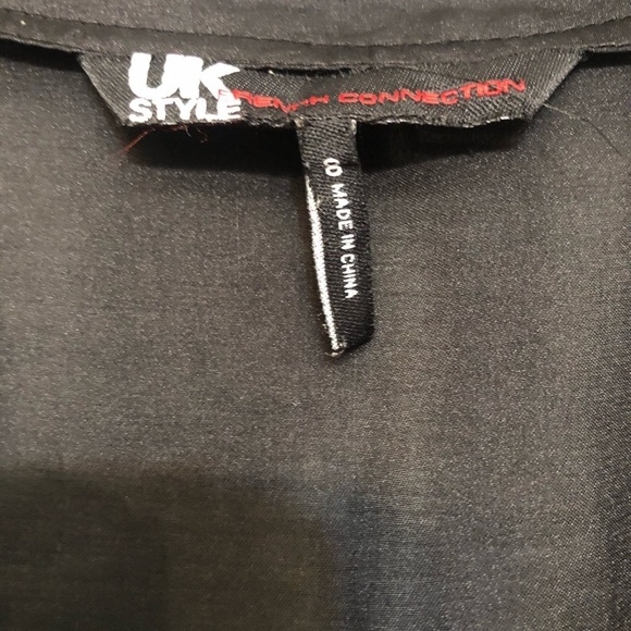 French Connection UK size 8 black dressy romper front zip V- neck - Picture 8 of 14